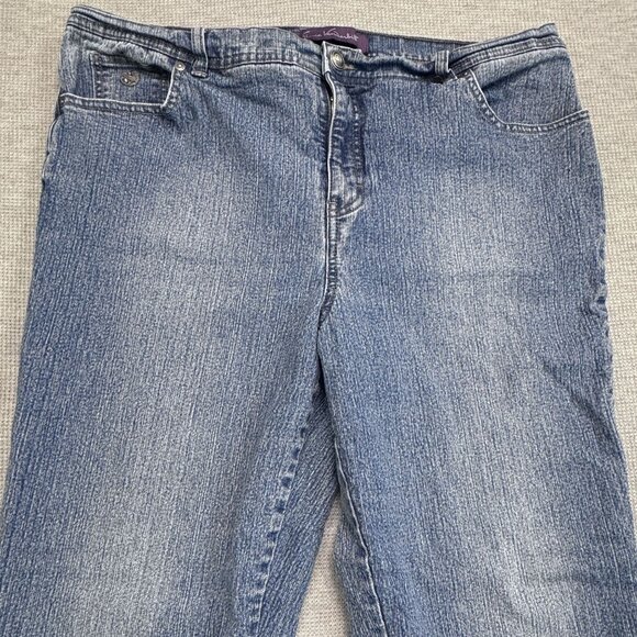 Gloria Vanderbilt Womens Amanda Jeans 18W Average Blue Straight Leg Pockets - Picture 3 of 14